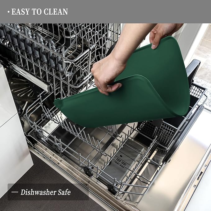Reopet Waterproof Pet Feeding Mat, Non-Slip Silicone Placemats for Dog Cat Food and Water Bowl, High Raised Edges to Prevent Spills and Protect Floors