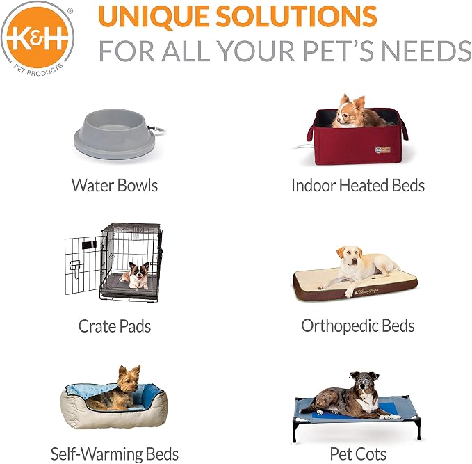 K&H Outdoor Elevated Dog Bed, Cooling Raised Dog Bed, Small Chocolate | Pet Cot for Small Pets, Breathable Mesh Center Hammock Design, Indoor/Outdoor Washable Cover, 22x17in