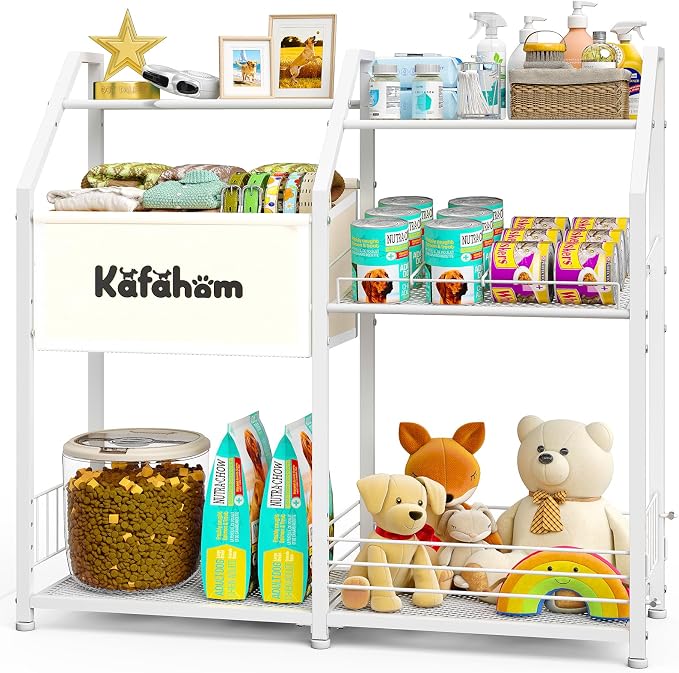 Dog Toy Basket, Dog Toy Box for Living Room Area, Dogs Toy Bin with Storage Organizer, All-in-One Cat Stuff Box & Essential Holder with Can Dispenser, Great Gift for Pet Lovers