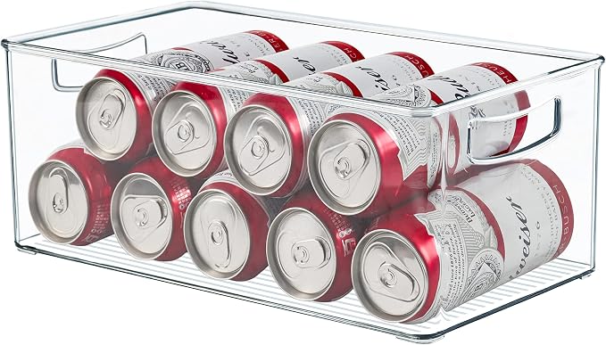 Hudgan 4 Pack Straight Sides Stackable Pantry Organizer Bins for Home Edit - 13.5''L x 7.5''W x 5.5''H