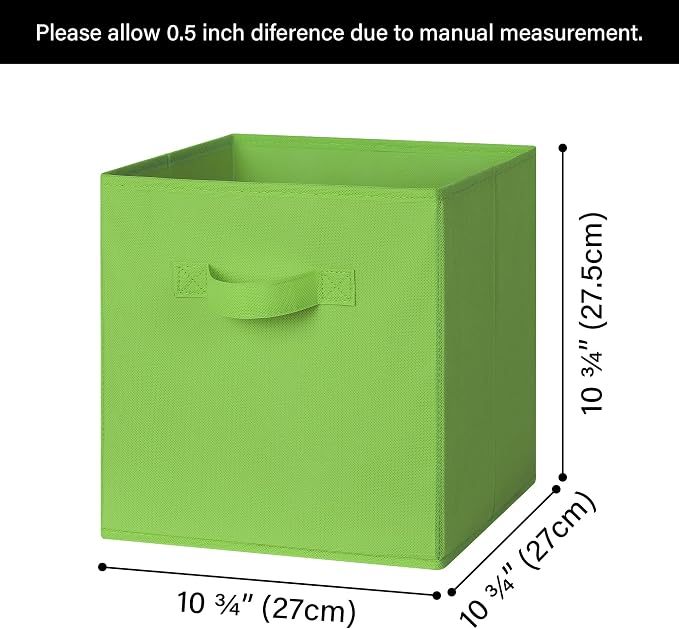 GRANNY SAYS 11 Inch Cube Storage Bins, Cube Organizers, Rainbow, 8-Pack | Collapsible Storage Boxes with Thickened Base Plate, Sturdy Handles, Decorative Baskets for Shelves, Closet