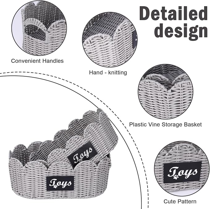 Dog Toy Storage Bin Large Cotton Rope Basket for Dog Toys,2Pack Pet Toy Basket with Handles, Decorative Toys Box Storage Organizer, Pet Toy Organizer for Home and Living Room Organization