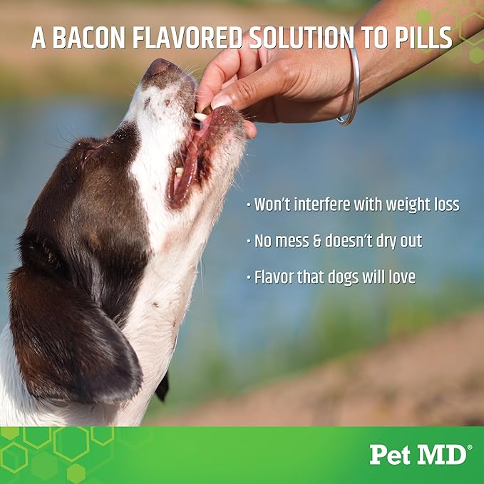 Pet MD Wrap A Pill Bacon Flavor Pill Paste for Dogs - 4.2 oz | Make a Pocket or Pouch to Hide Pills & Medication
