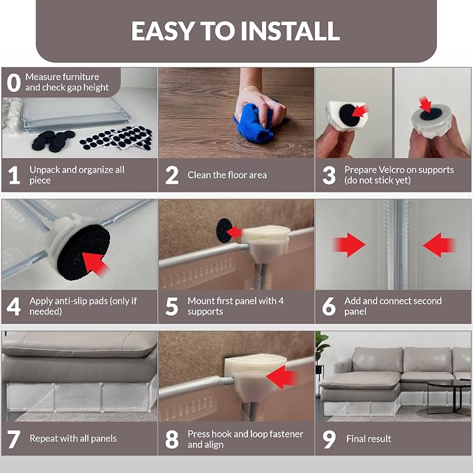 Petsy Under Couch Blocker – Extra Long 138" x 7.9" Furniture Barrier for Dogs & Cats – Prevent Pets from Hiding Under Beds or Sofas – Protect Floors & Keep Your Home Clean, Safe, and Pet-Friendly