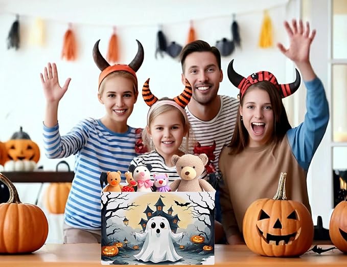 Large Halloween Themed Candy Gift Boo Basket for Kids Baby Personalized Adults Storage Bin Fall Decor(Terror Spooky Pumpkin)