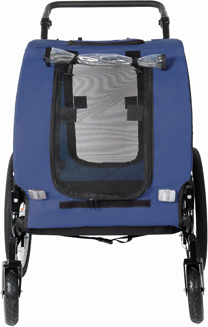2-in-1 Dog Bike Trailer & Pet Stroller for Dogs Up to 100 lbs, Foldable