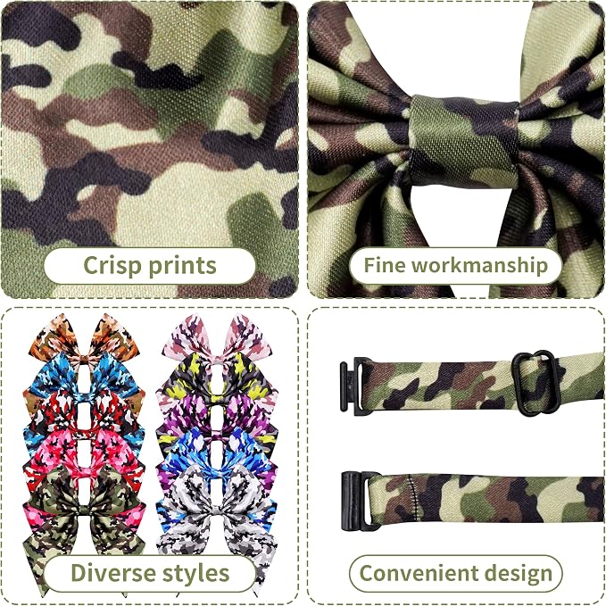 PET SHOW 10 Pack Camo Sailor Dog Bowties for Large Dogs