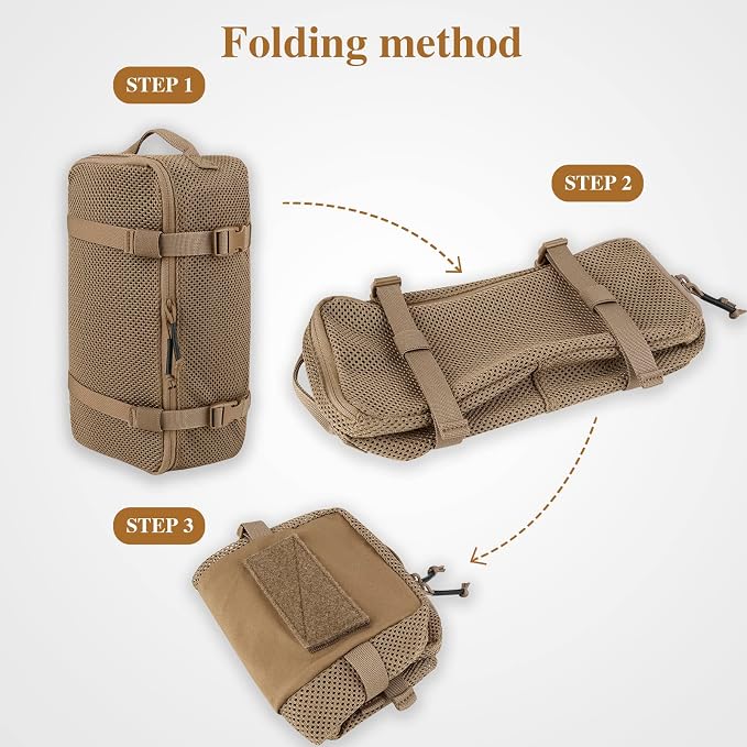 3 PCS Tactical Modular Packing Cubes, Large Capacity Mesh Storage Bag,Outdoor Travel Organize Storage Pouches Bags.