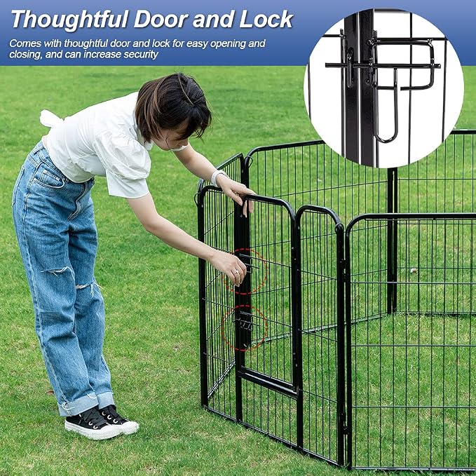 BestPet | Dog Playpen | 40", 32 Panels | Heavy Duty Metal Pet Exercise Pen | Indoor/Outdoor Fence Panels | Rust-Resistant, Removable, Tool-Free Setup | Anti-Skid, Expandable Design