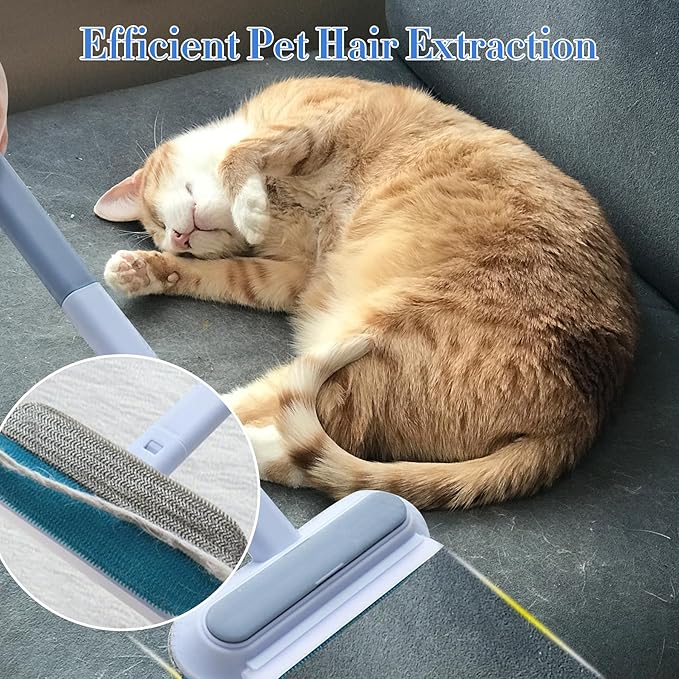 Pet Fur Removal Tool, Dog and Cat Hair Remover for Couch Carpet Furniture, 4 in 1 Multifunctional Pet Hair Removal Broom, Cleaning Brush for Window Tile, Reusable Washable (1 Pack)