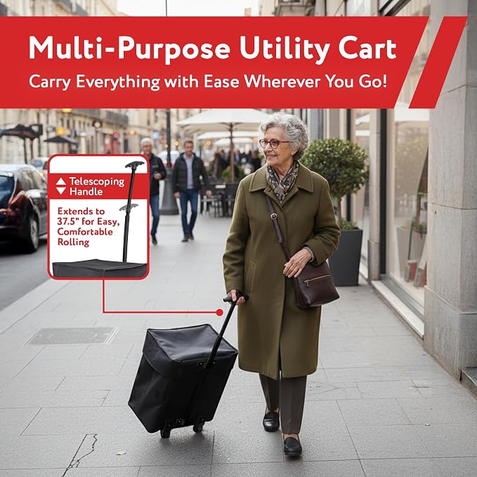 dbest products Smart Cart Rolling Multipurpose Collapsible Basket Scrapbooking Blackout