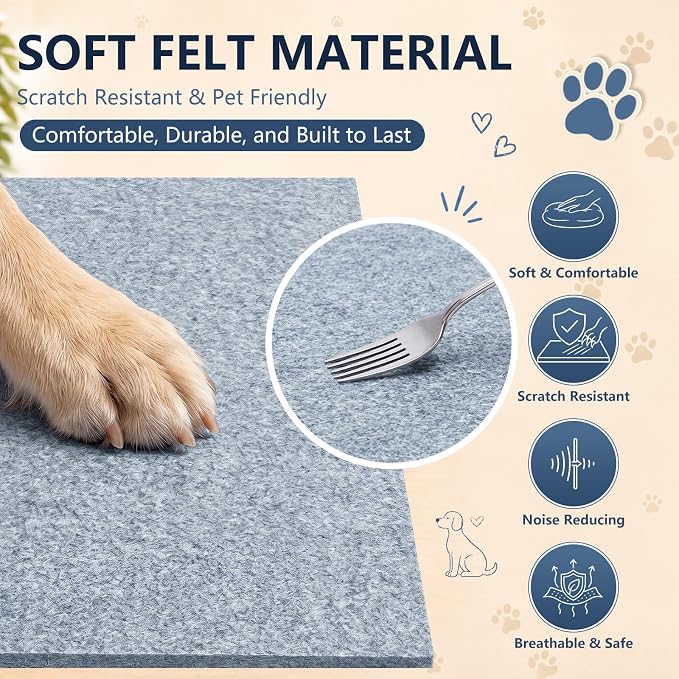 Chumia Felt Gray Dog Crate Topper Kennel Lid 48 Inch Foldable Felt Board Pet Crate Topper Decorative for Indoor Home Decor Storage Tabletop Use