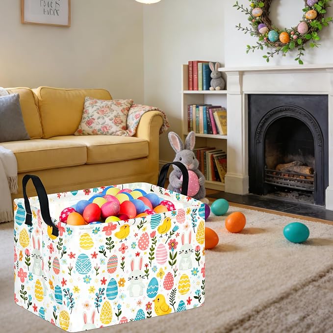 Gift Toy Storage Basket for Girls and Boys, Storage Organizer for Nursery Hamper Home Bedroom Laundry Hamper Shelf Easter Baskets