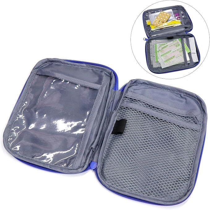 Faylapa 3 Pcs Mini Empty First Aid Bag, 7x5 inches Mini Portable Medical Pouch, Travel Emergency Multifunction Emergency Storage Bag for Hiking, Home, Travel, Camping, Outdoor, Car, Office(Bag Only)