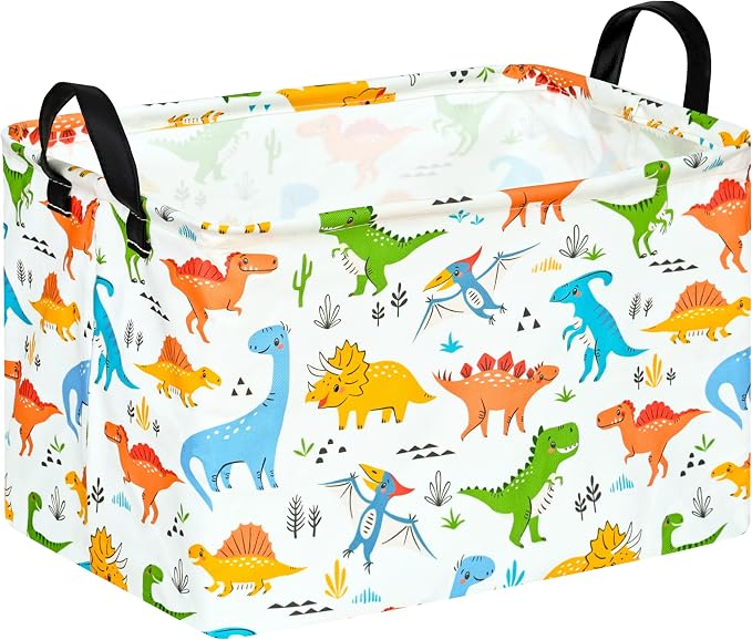 Dinosaur Patter Gift Storage Basket Rectangle Storage Organizer for Nursery Hamper Home Bedroom Laundry Hamper Shelf Baskets.