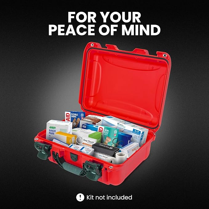 NANUK 920 Waterproof First Aid Box Empty – Durable, Medical First Aid Organizer Case, IP67-Rated, Dustproof, Impact-Resistant, and Floats (15" x 10.5" x 6.2") – Red | Floats (15' x 10.5' x 6.2'), Medical Organizer Case, IP67-Rated