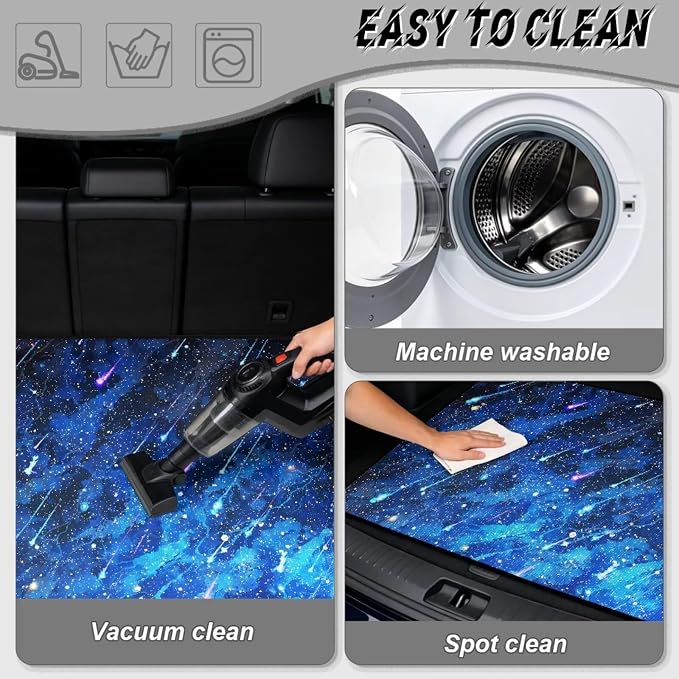 Howilath Blue Meteor Galaxy Trunk Liner Car Trunk Mat Non-Slip Cargo Mat, Universal Fit Rear Trunk Protection Vehicle Interior Accessories for Cars