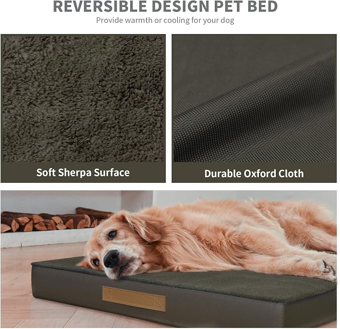 Waterproof Orthopedic Dog Crate Bed for Small Dogs & Cats | Egg Crate Foam, Fits 24x18 Crates, TPU Waterproof Layer, Machine Washable 1680D Oxford Cover, Small Pets Up to 20 lbs