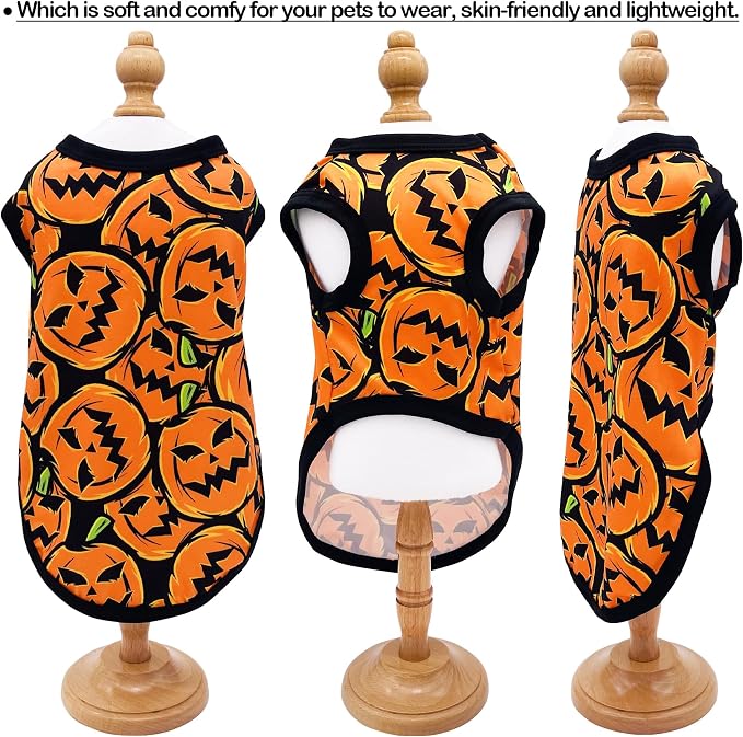 PET SHOW 4 Pack Halloween Dog Shirts for Large Dogs Girl Boy | Breathable t-shirts for dogs,polyester,sleeveless vest,holiday birthday puppy clothes tank top,XXL
