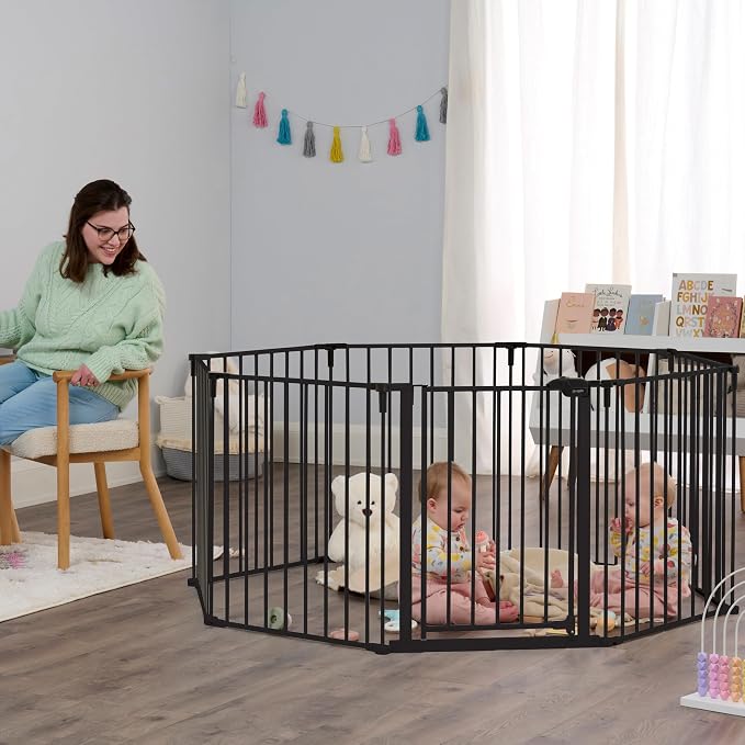Regalo Safety 24"-192" Metal 2-in-1 Super Wide Baby Gate & Play Yard