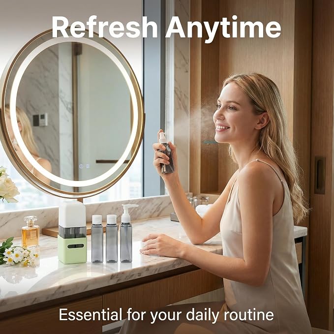 4 in 1 Travel Dispenser Bottle Refillable 4 in 1 Travel Dispenser 60ml Travel Bottles Leakproof Travel Size Containers for Toiletries Shampoo Lotion Green