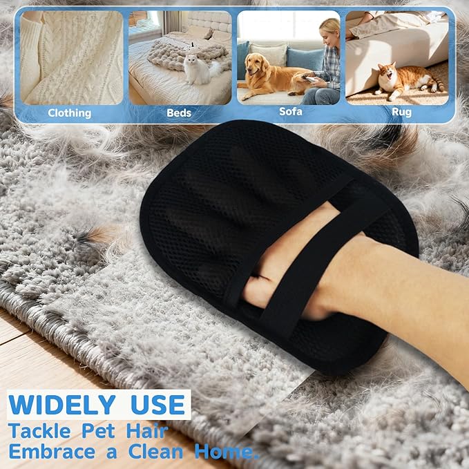 3PCS Pet grooming kit ,Pet hair removal glove | Dog Bath Brush | Pet Grooming Glovesc, Newly Upgraded Reusable Electrostatic Pet Hair Gloves & dog bath gloves for dog grooming & pet hair cleaning