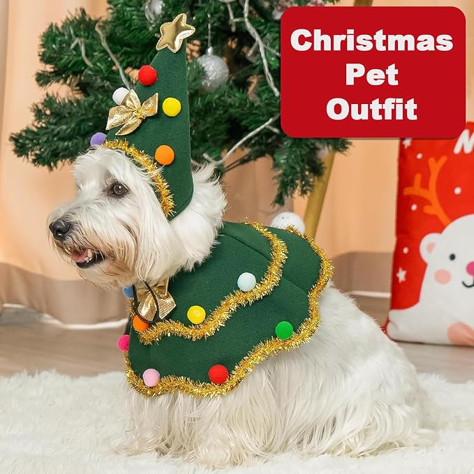 Christmas Pet Outfit，Custom Fit Holiday Clothes for Dogs & Cats,Soft, Comfortable & Festive Apparel,Perfect for Holiday Photos & Parties – Size L fits Pets Weighing 8–11 lbs