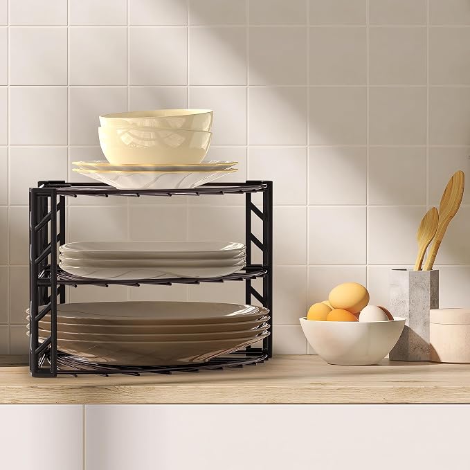 Simple Houseware 3-Tier Counter Corner Shelf Organizer, Bronze