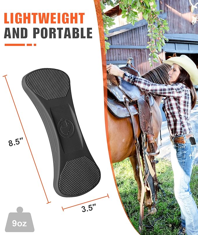 Shedding Blade for Horses Tool - Horse Brush for Deshedding Grooming Bathing, Multi-Functional Rubber Grooming Kit for Horses, Dogs, Cows and Goats（Black）