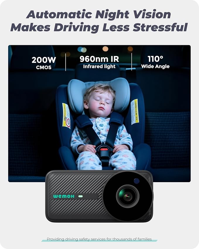 Magnetic Baby Car Camera with 5" 1080P IPS Monitor for Rear Facing