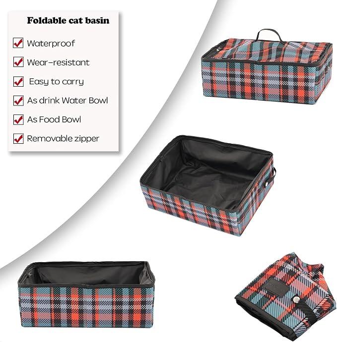 Mispace Portable Twin Compartment Show House Cat Cage/Condo - Easy to Fold & Carry Kennel - Comfy Puppy Home & Dog Travel Crate with Carry Bag/Two Hammocks/Mats and Collapsible Litter Box