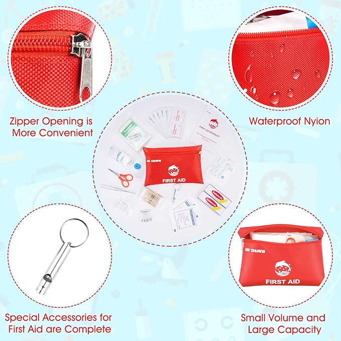 Small First Aid Kit 87 Pieces Travel Size Portable Emergency Medical Kit | Mini Compact First Aid Kit with Clean Treatment Protect Injuries for Emergency at Home Workplace Car Outdoor Activities