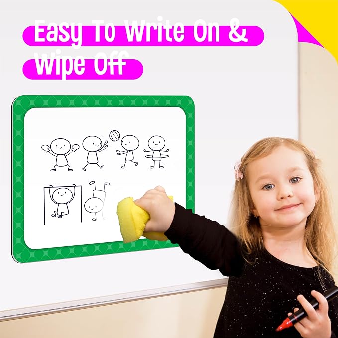 5 PCS Large Magnetic Labels, 5 Colors Reusable Dry Erase Blank Magnets Write & Wipe Organization Chart for Whiteboard, Locker, Fridge, School Office Home Classroom Use (11" x 7.9")
