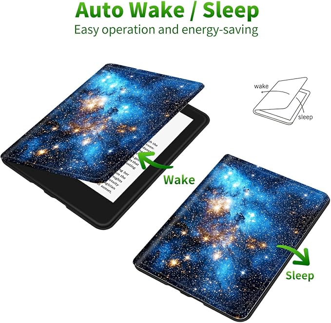 for Samsung Galaxy Tab E 9.6" 2015 SM-T560/T561/T567 Case | Slim Leather Smart Cover with Multi-Angle Anti-Slip Stand [Auto Wake/Sleep] Shell for Women Men - Blue Galaxy