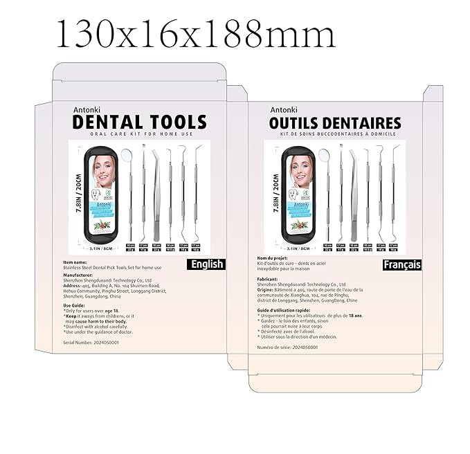 Dental Tools Plaque Remover Teeth Cleaning Tool﻿s Kit 6 Pcs Dental Care Kit Stainless Steel Dental Pick Tartar Remover Tool for Home/Travel/Pet Care-Storage Case Included