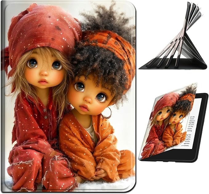 for Samsung Galaxy Tab S6 10.5" 2019 SM-T860/T865/T867 Case | Slim Leather Smart Cover with Multi-Angle Anti-Slip Stand [Auto Wake/Sleep] Shell for Women Men, Two Little Girls