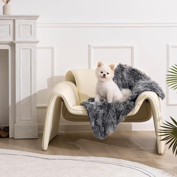 gogobunny Waterproof Dog Blanket for Couch & Furniture Protection - Super Soft Reversible Throw for Large Dogs & Cats, Calming Washable Fur & Sherpa Pet Blanket(25x35 Inch, Tie-dye Grey)