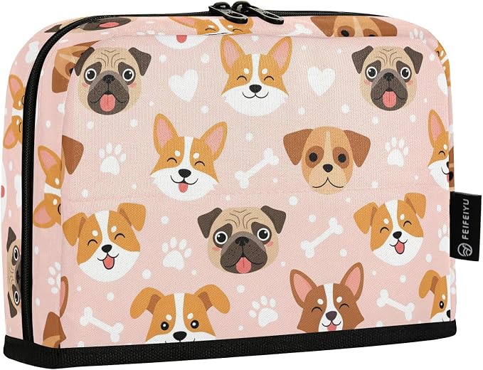 Aslsiy Large Capacity Pencil Case Cute Pets Pug Dogs Pencil Pouch for Boys Girls Portable Pen Bag Organizer Standing Makeup Bag for School Office Supplies