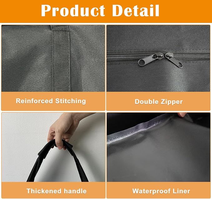 LWFCOEE Dog Playpen Storage Bag, 24/32/40 Inch Waterproof Heavy Duty Dog Fence Travel Bag with Handle for RV Trip, Fits 8 Panels Dogs Pen and 9 Stakes, 40.5"x28.6"x6.5"