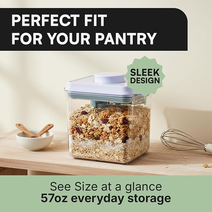 Bop Top Airtight Food Storage Containers | Pop-Top Lid | 7 Cups / 57 Oz | kitchen canister set, for flour, sugar, snacks, pasta, baking