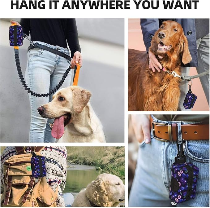 Plum Fruit Pet Waste Bag Dispenser 0.2L | Portable Dog Poop Holder Waste Bag With Zipper Park Doggy Walking Accessory