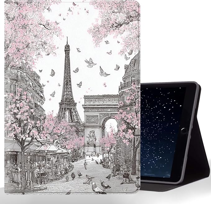 Tablet Case for iPad 11th A16 2025 (11 Inch)/10th Generation 2022 (10.9 Inch),Shockproof Protective Cover with Stand,Auto Wake/Sleep,Paris Eiffel Tower