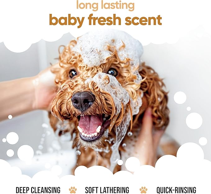 Buddycare Oatmeal Dog Shampoo for Smelly Dogs (33.8oz) - Hypoallergenic & Itch Relief Formula, Gentle on Sensitive Skin, Includes Dog Shampoo and Conditioner - Essential Dog Grooming Supplies