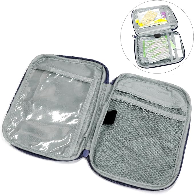 Faylapa 3 Pcs Mini Empty First Aid Bag, 7x5 inches Mini Portable Medical Pouch, Travel Emergency Multifunction Emergency Storage Bag for Hiking, Home, Travel, Camping, Outdoor, Car, Office(Bag Only)