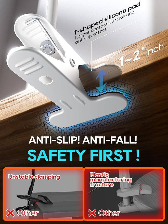 Baby Monitor Mount - Universal Adjustable Baby Camera Clip Mount for Nanit, Hello Baby, Nanit Pro, Kasa & Most Baby Monitors, Attaches to Crib Cot Shelves or Furniture