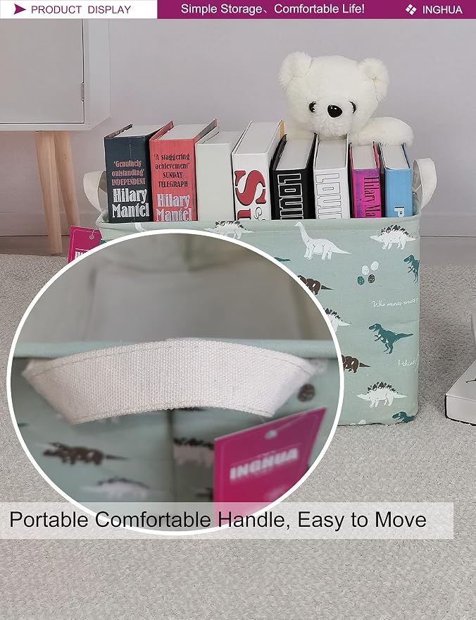 Rectangular Dinosaur Storage Basket | Gifts Bag for Toys,Books,Clothes,Gifts,Pets-Perfect for Home,Office,Nursery,Dorm,Shelf