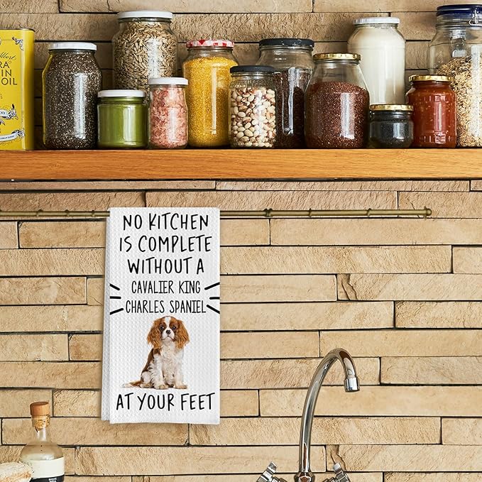 Cavalier King Charles Spaniel Gifts Kitchen Towels, Cavalier King Charles Spaniel Dish Tea Towels, Dog Mom Gifts Hand Towels for Kitchen Decor, Dog Lover Gifts, 16x24 Inch