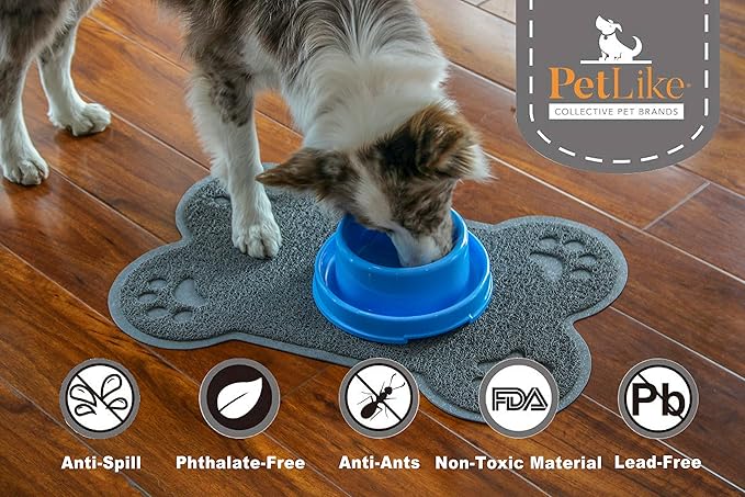 PetLike 2 Pack Ant Proof Dog Cat Bowls, No Spill Pet Food Water Bowls with Moat, Non-Slip Non-Skid Feeder Dishes for Small Medium Dogs and Cats