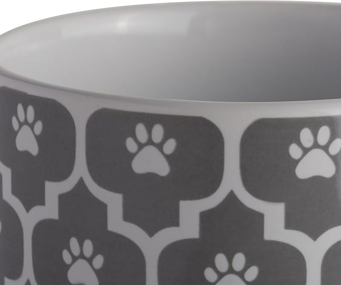 Bone Dry Lattice Collection Pet Bowl & Canister, Treat Canister, 4x6.5, Gray (Pack of 6)
