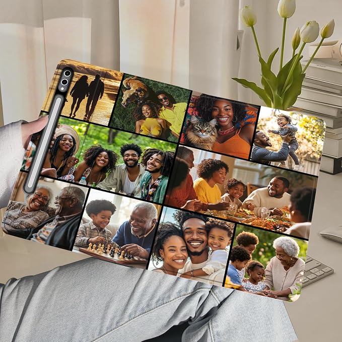 Custom Photo Personalized Flip Case for Samsung Galaxy Tab S10 Plus 12.4 inch(2024),Model Code: SM-X820/X826B, Samsung Galaxy Tablet Customized Picture Text Leather Stand Cover Protective Case